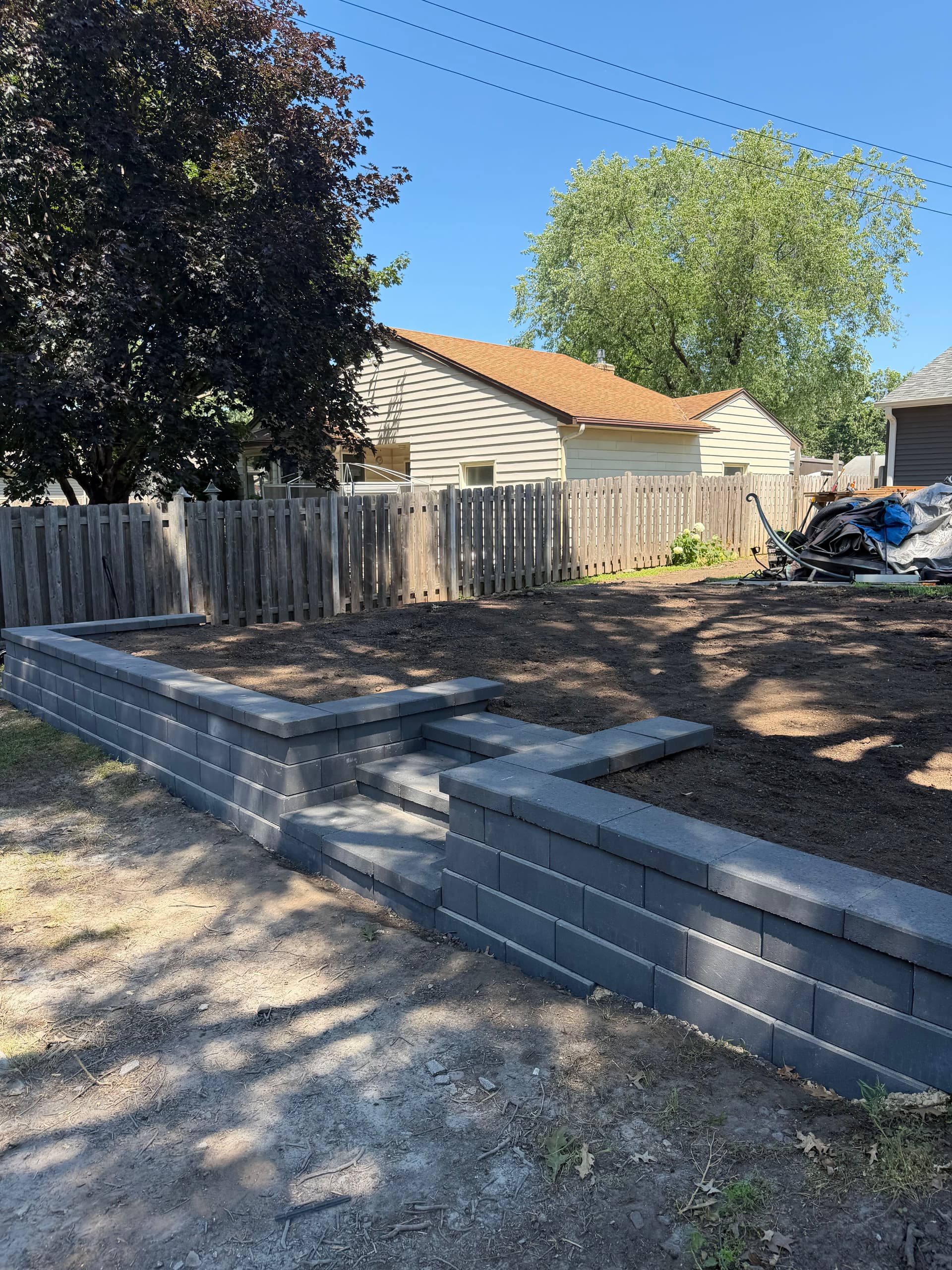 Gallery photos for 45-Foot Retaining Wall with Steps Built in Richfield: Image #3
