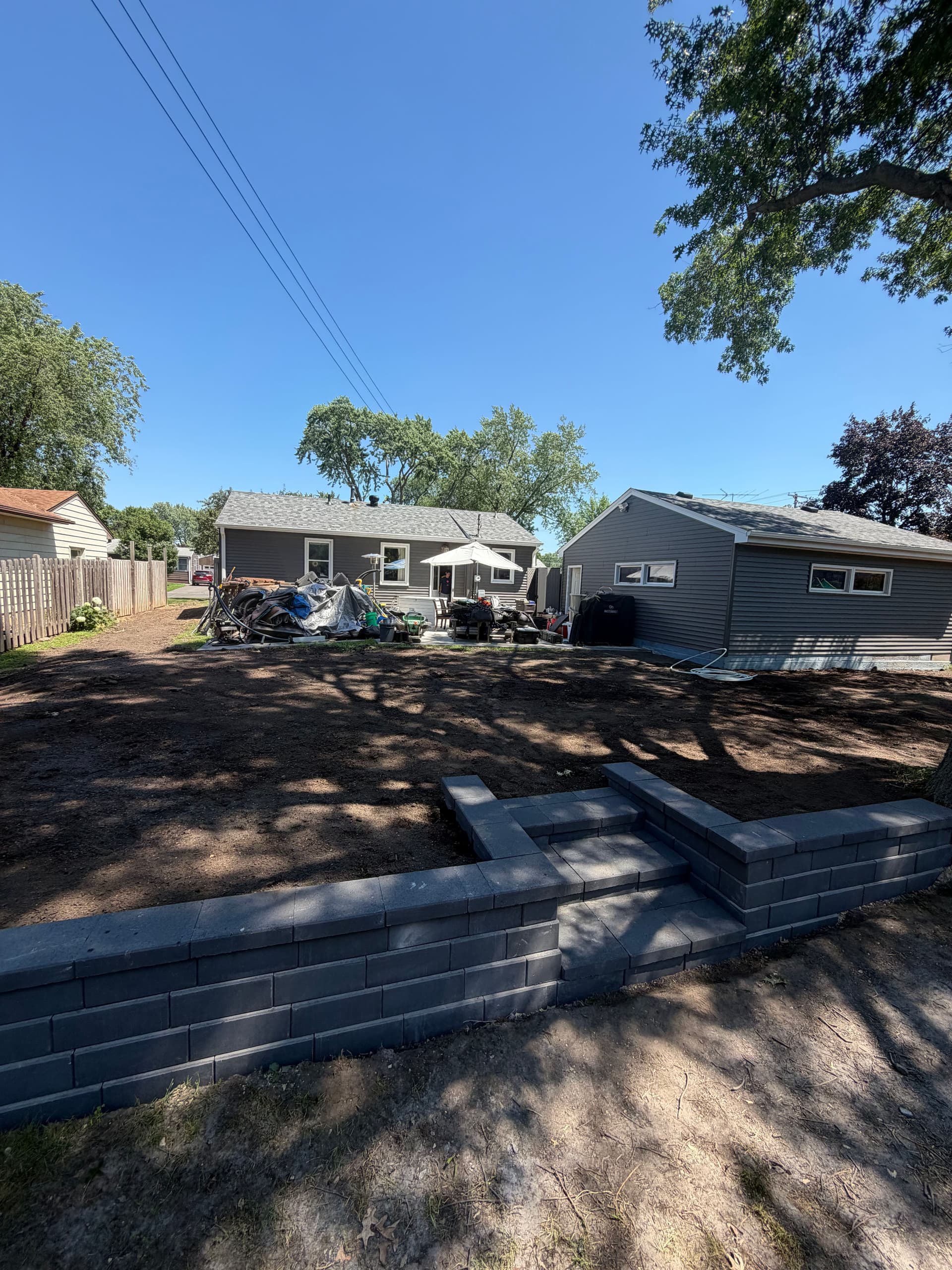 Gallery photos for 45-Foot Retaining Wall with Steps Built in Richfield: Image #1