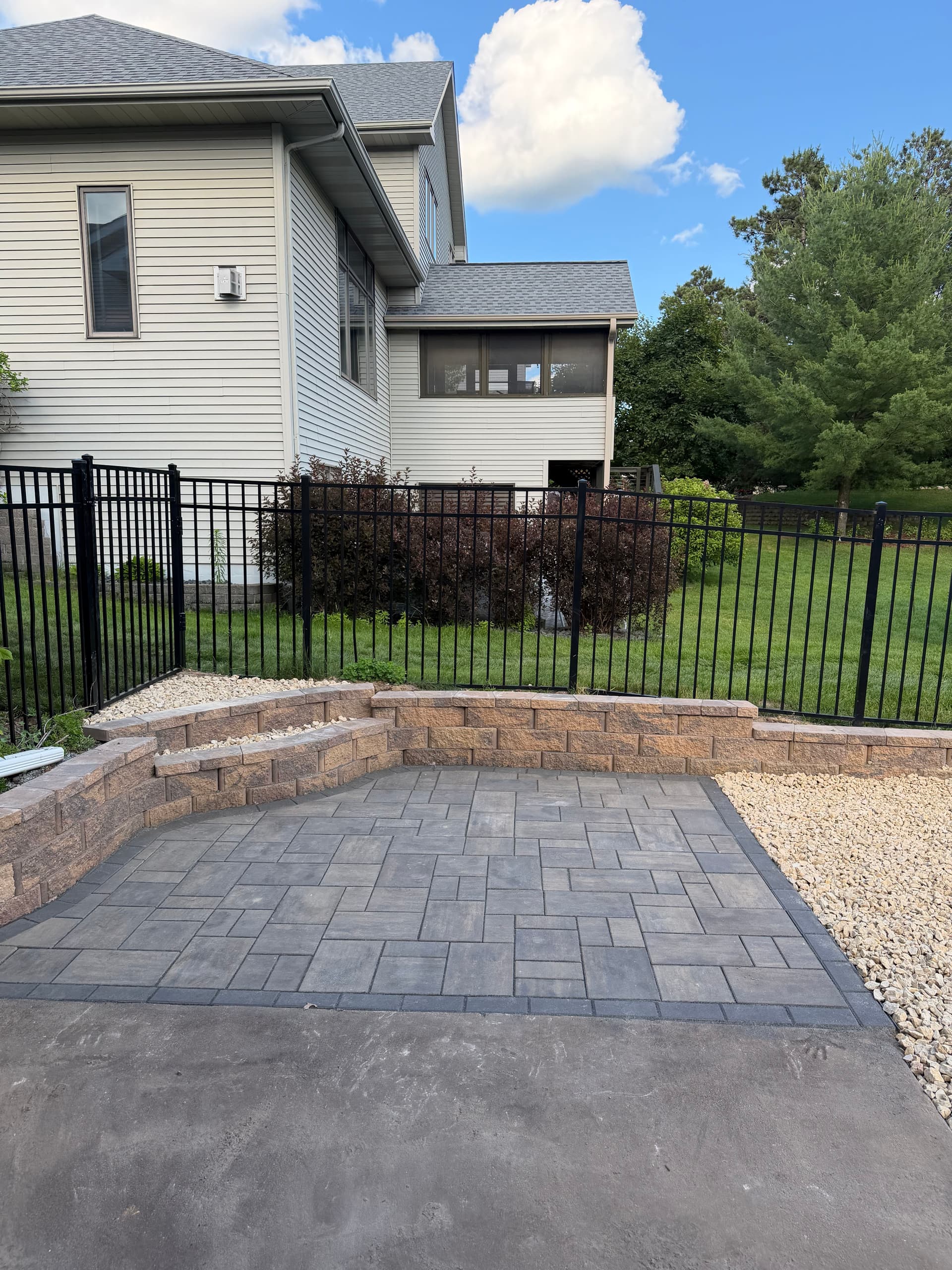 Gallery photos for Andover Backyard Gets Retaining Walls, Patio and Rock Install: Image #2