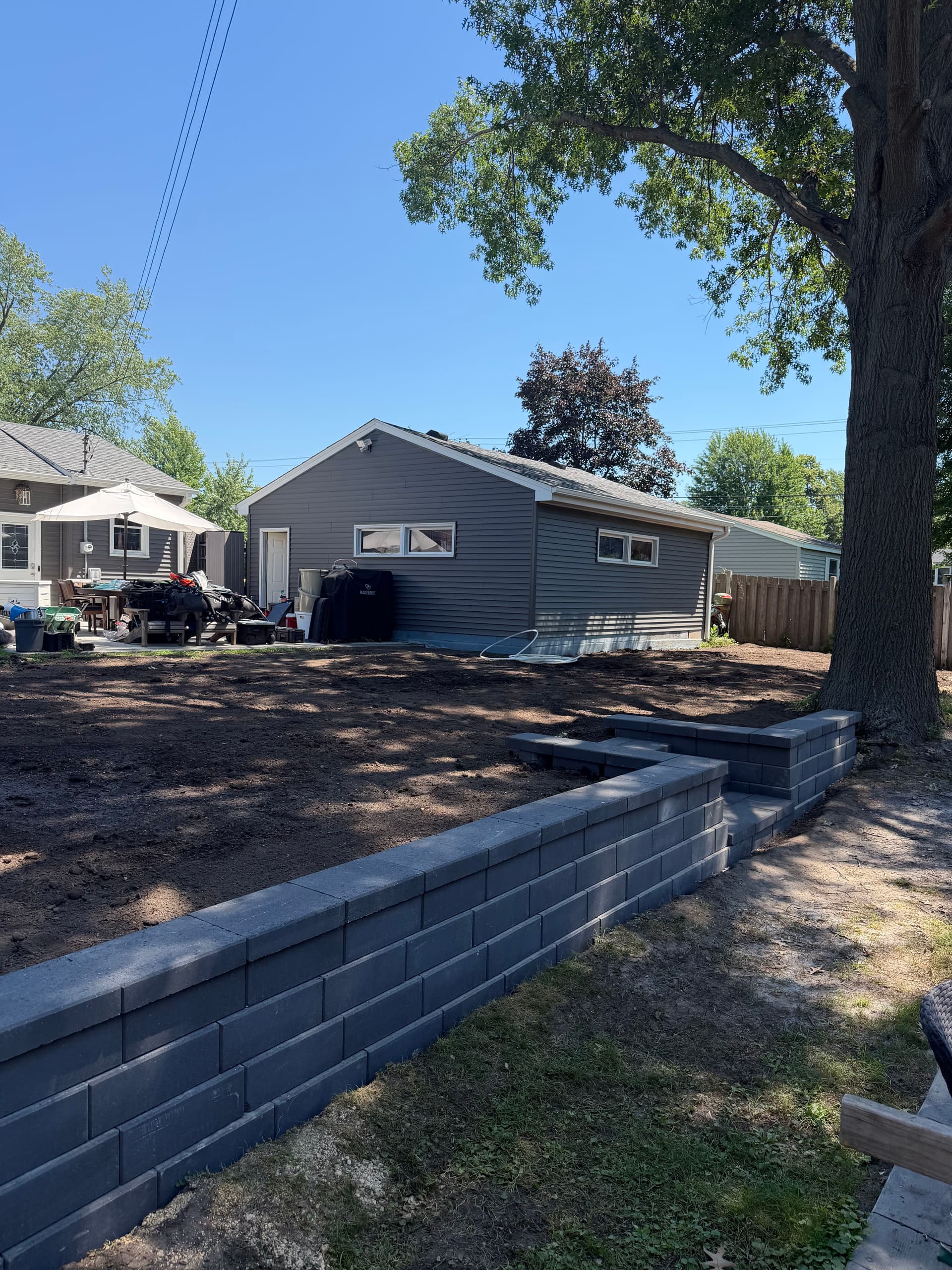 Gallery photos for 45-Foot Retaining Wall with Steps Built in Richfield: Image #2