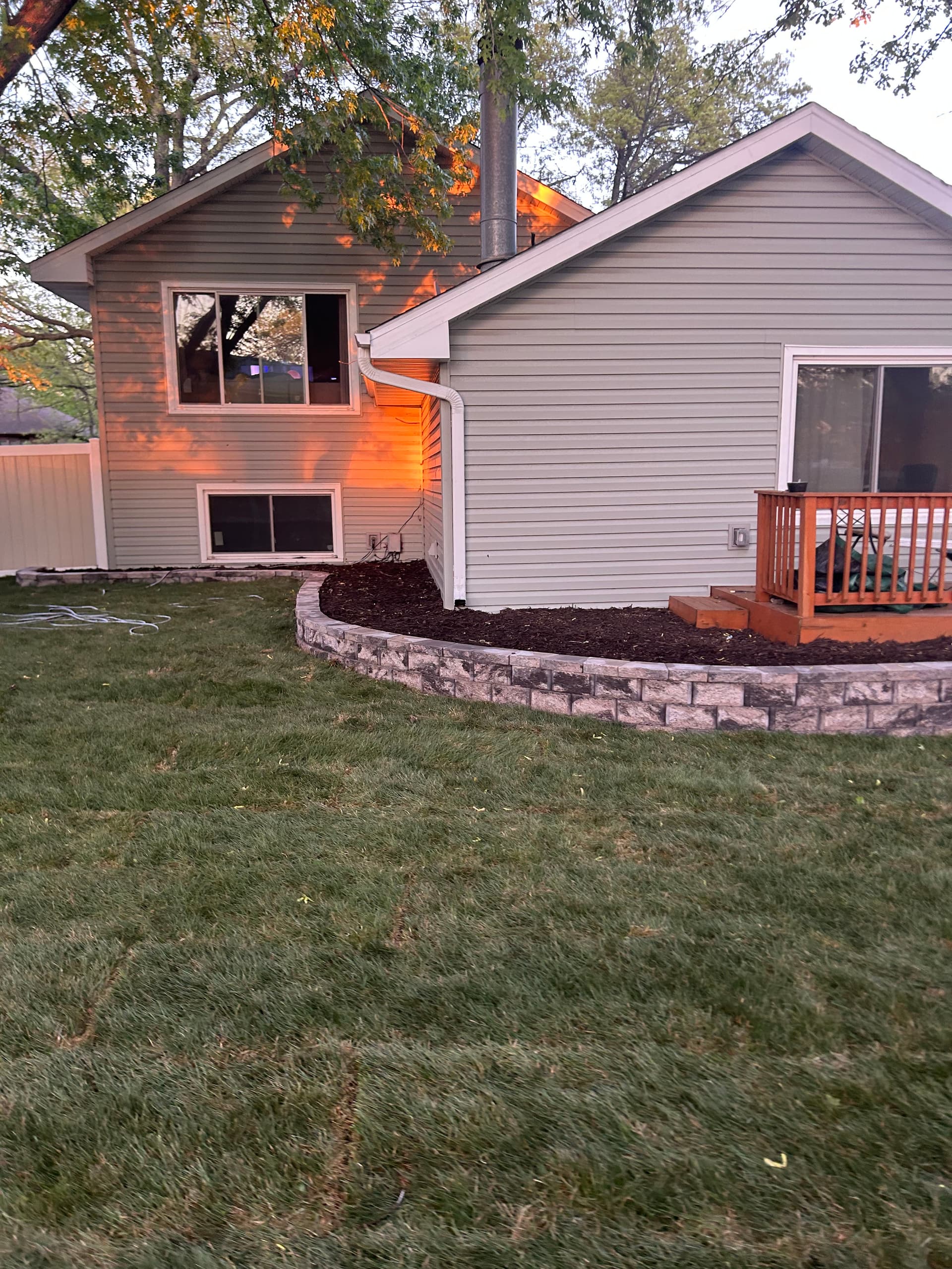 6,500 Sq Ft Sod Install and Retaining Wall in Mounds View