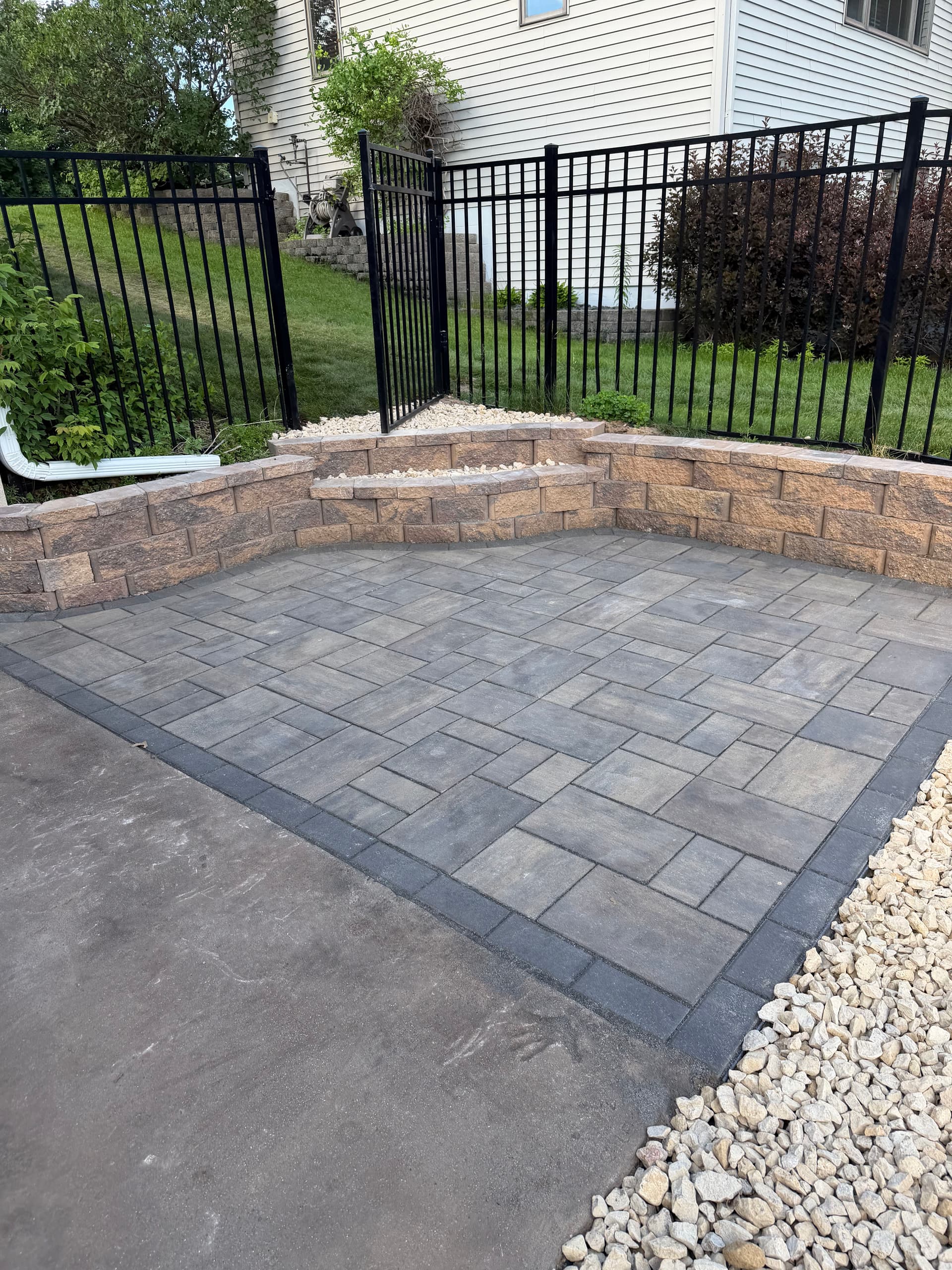 Gallery photos for Andover Backyard Gets Retaining Walls, Patio and Rock Install: Image #7