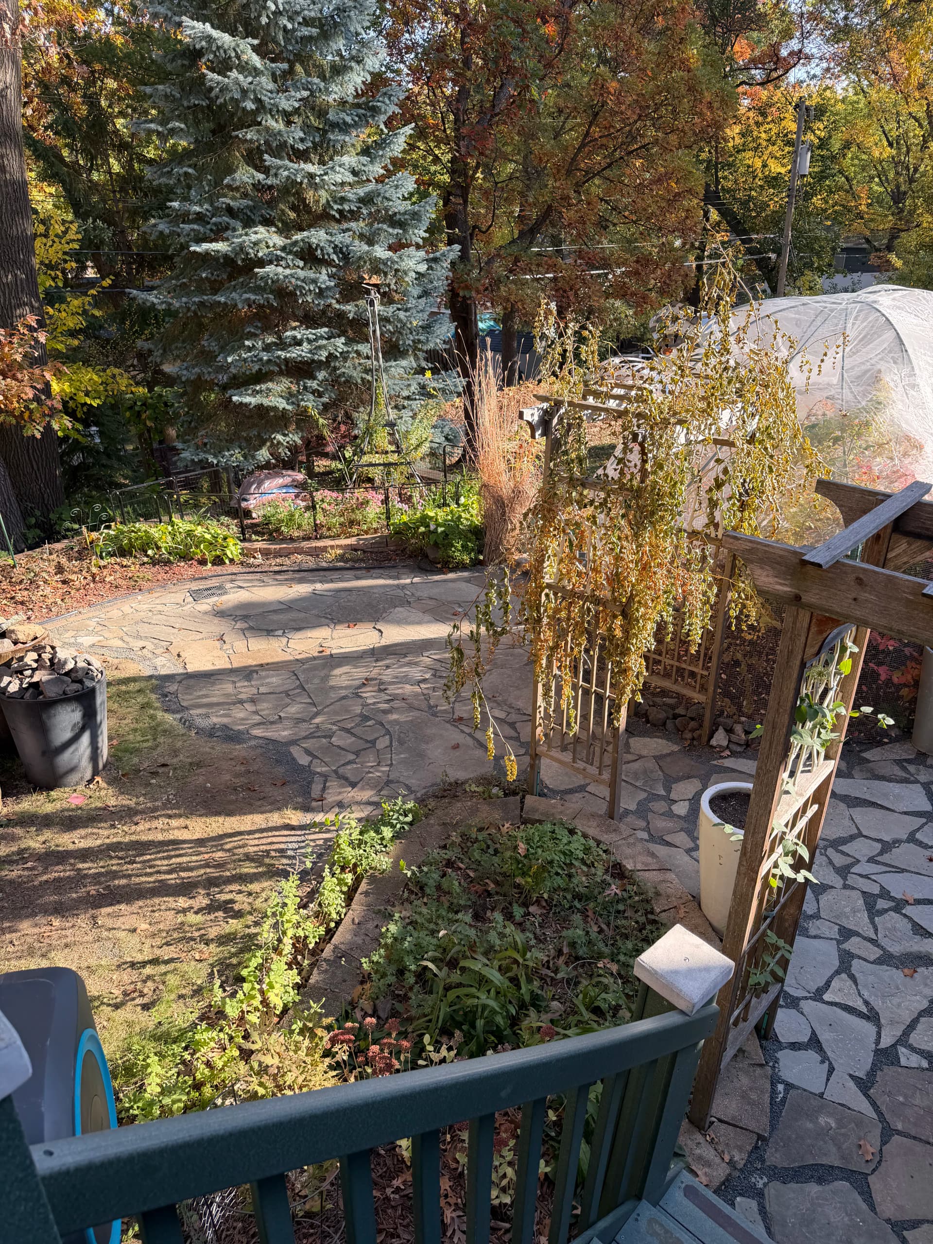 Gallery photos for Flagstone Patio With Black Granite Joints and French Drain: Image #3